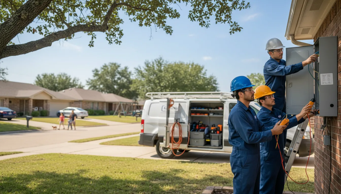 Certified electrician providing emergency electrical services in Nada, TX